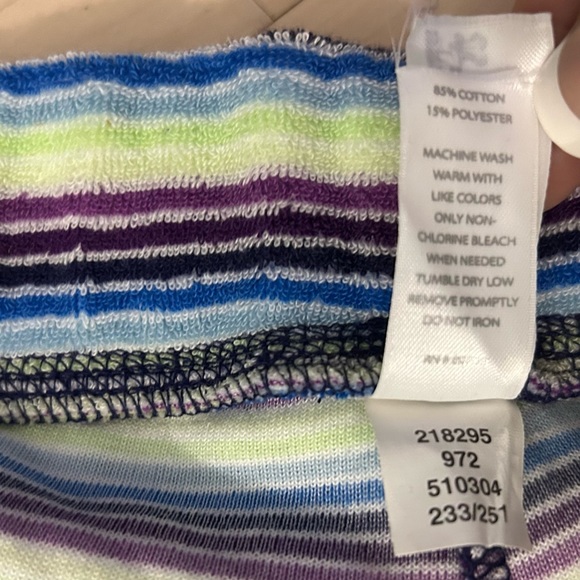 Plush & Lush Stripe Short Shorts Drawstring Waist XS - Picture 8 of 12